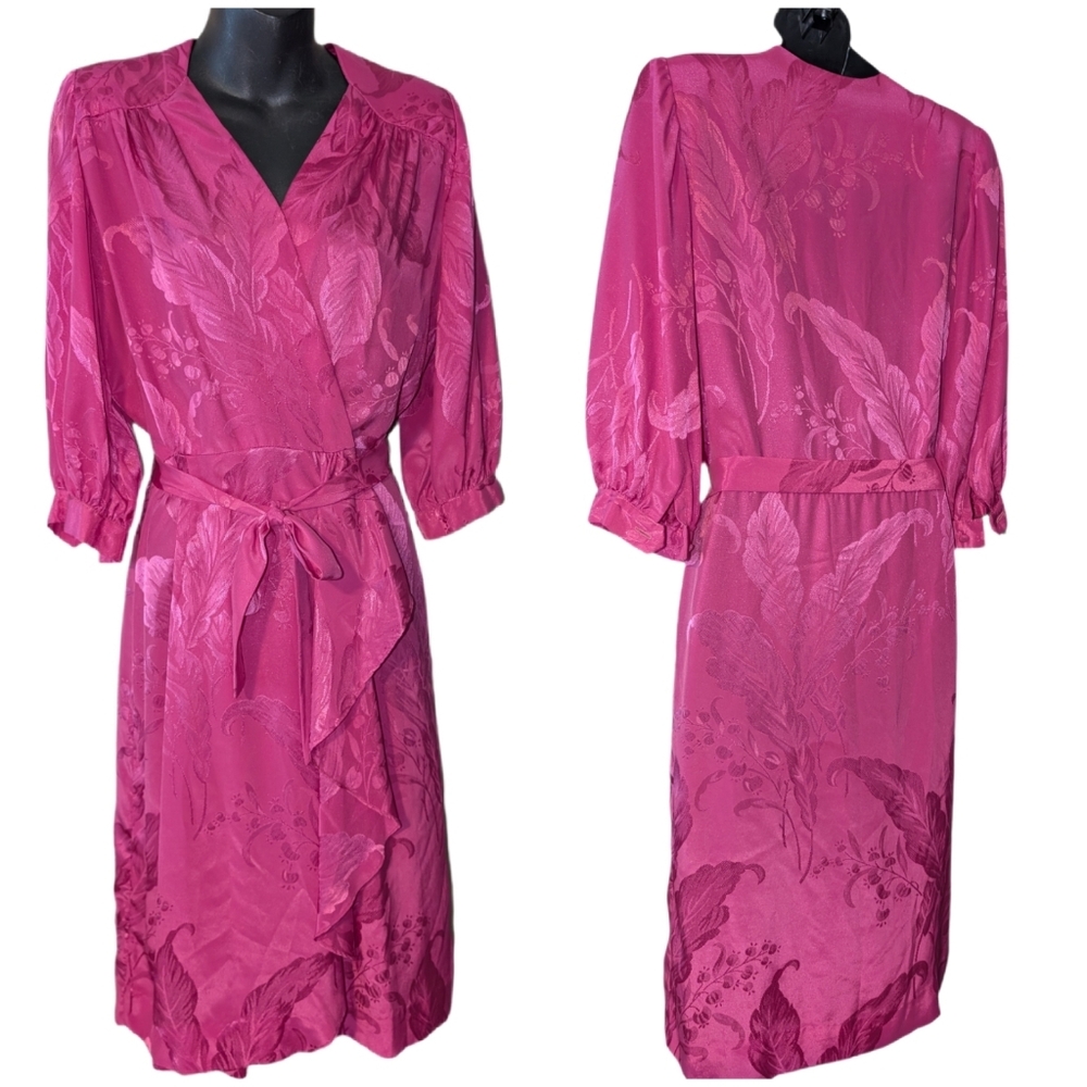 Vintage 80s floral satin dress size 4 by Naturally Petites